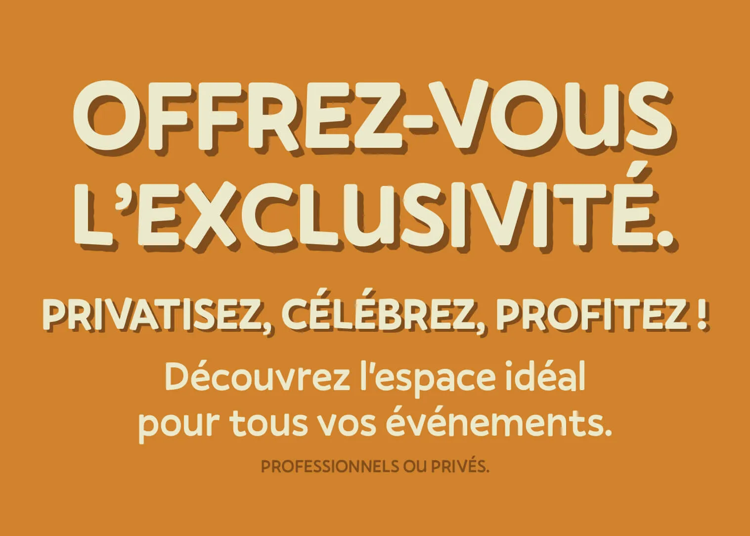 Le bar polyvalent dressé pour un événement privé